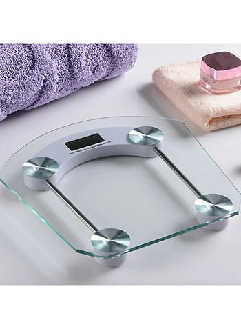 We Happy Personal Digital Weighing Scale Machine, Home or Bathroom Use Weight Measurement Tool, Thick Glass Fitness Tracker