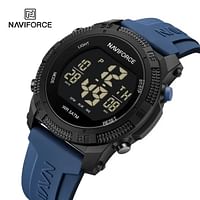 Naviforce NF7104 Sports Casual Digital Display Silicone Strap Watch For Men - Blue/Black