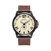 CURREN Men's Water Resistant Analog Wrist Watch 8253 - 47 mm - Brown