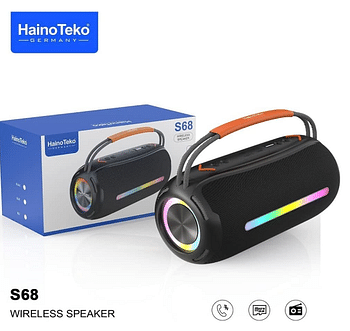 Haino Teko Germany S68 Portable Wireless Bluetooth Speaker With High Bass Clear Sound, Black Color