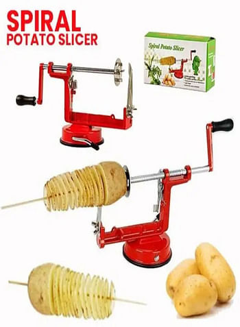 Potato Slicer And Potato Cutter Red Color Spiral Potato Slicer Red/Sliver