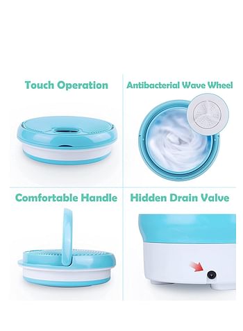 Portable Mini Washing Machine Folding Cloth Washing Machine, Small Foldable Bucket Washer Lightweight Convenient Washer for Wash Baby Clothes