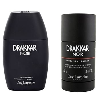 Guy Laroche Drakar Noir Men's Eau De Toilette Set 100 Ml + Duo Stick 75g