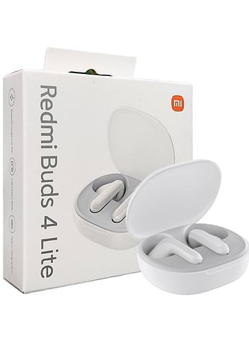 Mi Amite MI Redmi Buds 4 Lite Wireless Earbuds Bluetooth 5.2 Low-Latency Call Noise Cancelling, IP54 Waterproof, 20H Playtime, Lightweight Comfort Fit Headphones - White