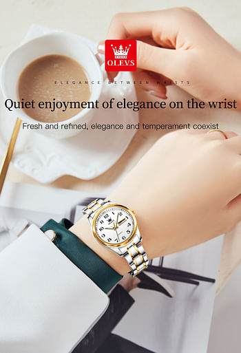 OLEVS Women's Wrist watch | Ladies Waterproof Stainless Steel Quartz Woman Wristwatch