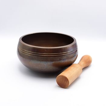 Authentic Himalayan Antique Singing Bowl Single Set Handcrafted in Nepal (413 grams) Includes Traditional Wooden Striker – Ideal for Healing, Mindfulness, Meditation, and Yoga