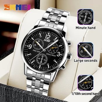 SKMEI Business Fashion Stainless Steel Waterproof Watches for Men 9070