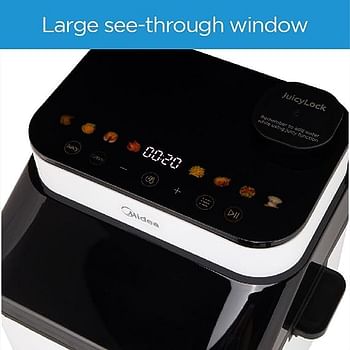 Midea 7.3L Extra Large Digital Air Fryer 1500W with Large See-Through Window, Dual Frying Functions, 8 Functions with Digital Panel, Dual Cyclone Rapid Hot Technology, Largest Oil Less Fryer, MFCY75A2