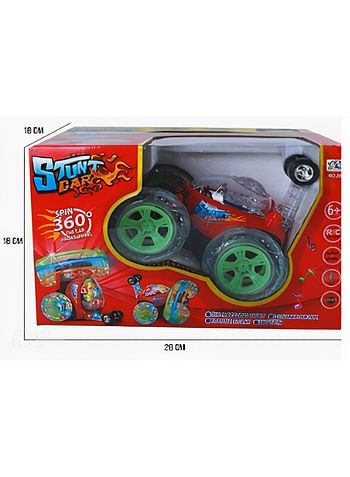 Stunt Car Remote Control Toy with Rotating Spin 360° Flips Light and Music (Red)