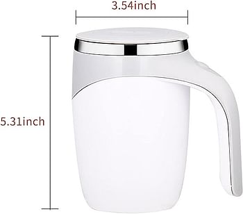 Self Stirring Mug With Lid Automatic Magnetic Stirring Coffee Cup White