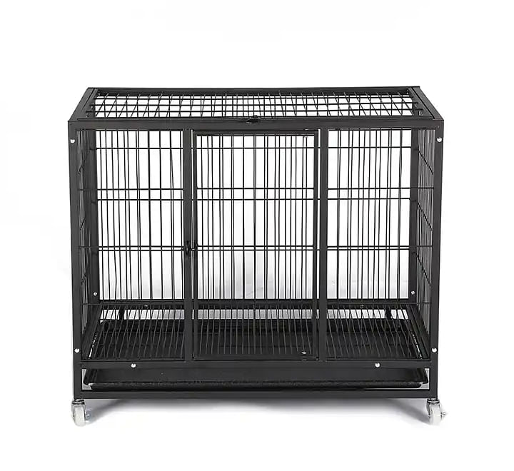 Kingkong Heavy Duty Dog Crate With Wheels And Top Door Opening – 106x71x87cm