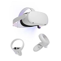 سماعة رأس Oculus Quest 2 VR بسعة 128 جيجابايت بدقة 1832 × 1920 لكل عين (899-00182-02) أبيض