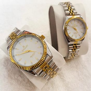 Galaxy Beautiful couple watches Fashion stainless steel chain watches Set of two