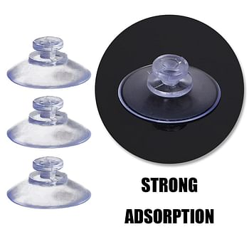 Glass Suction Rubber Cups (Clear) 24 Pices 25mm  For glass, marble and ceramic surfaces. Rubber Transparent  Without Hooks for Home and Offices Decoration.