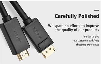 UGREEN DP101-10202B DP Male to HDMI Male Cable 1920*1080 2m Black