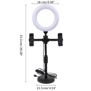 6.3 Inch Light Replace Desk Ring Light with Stand and Phone Holder Zoom Lighting