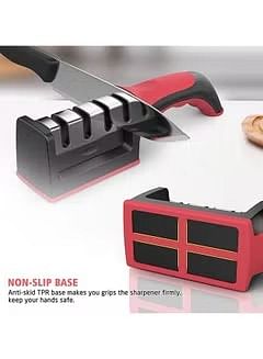 3-In-1 Knife Sharpener Black/Red/Silver