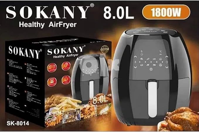 Digital Air Fryer 8L, Oil Free Healthy Air Frying Pan, with Digital Touch, 1800 Watt/SK-8014