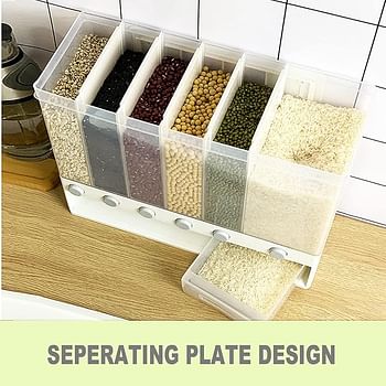 Kitchen wall mounted food dispenser, Rice Dispenser Storage Tank Cereal Boxes Rice Bucket Grain Moisture Proof Storage Kitchen Container Dry Food Countertop Bucket With Lid Whole Grains