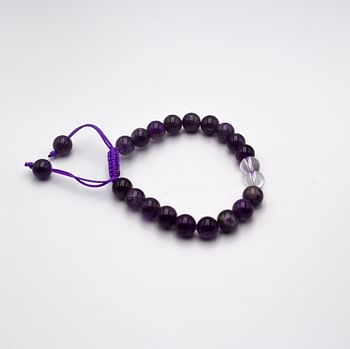 Natural Amethyst ,and Two Clear Quartz Crystal Bracelet