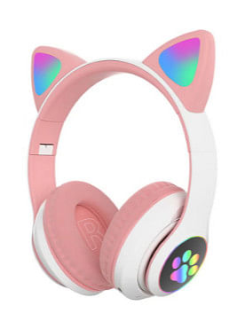 Over Ear Music Headset Glowing Cat Ear BT 5.0 / Pink