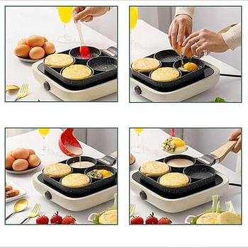 Non-Stick Frying Pan with 4 Hole Pancake Pan Fried Egg Burger Pan