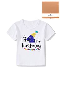 Its My 4th Birthday Party Boys and Girls Costume Tshirt Memorable Gift Idea Amazing Photoshoot Prop Blue