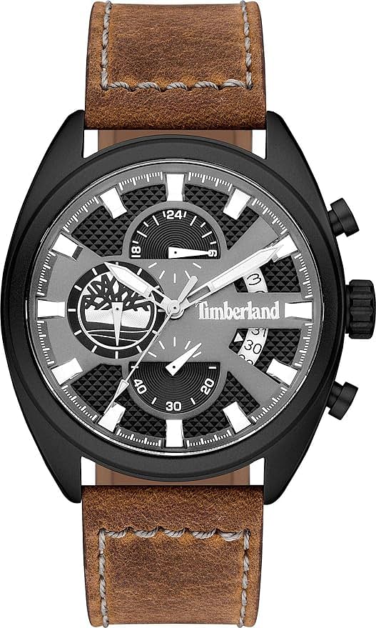 Timberland Seabrook Analogue TBL15640JLB.61  Watch With A Leather Strap For Men 43 mm - Brown