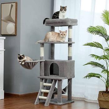 Cat Tower With Plush Toy - 48x45x142cm