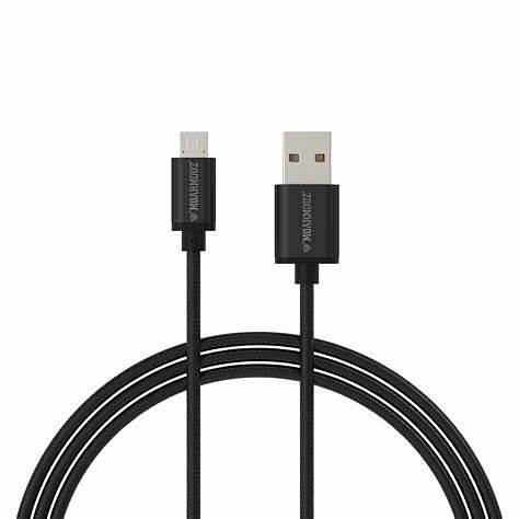 MOVO Braided Micro USB Cable - Black - 1.5M - 2.1A Fast Charge PS4 XBOX ONE