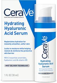 CeraVe Hydrating Hyaluronic Acid Serum with Vitamin B5 and Ceramides for Normal to Dry Skin, 1 Ounce