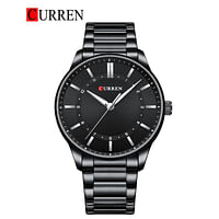 Curren 8430 Original Brand Stainless Steel Band Wrist Watch For Men / Black