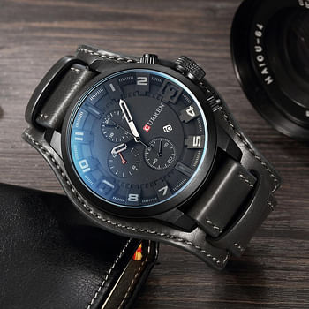 CURREN 8225 Original Brand Leather Straps Wrist Watch For Men