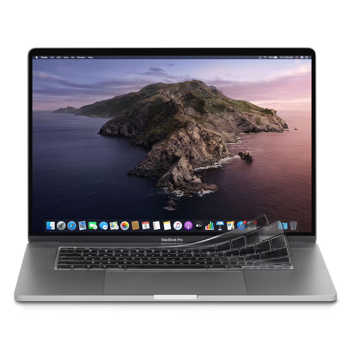 واقي لوحة مفاتيح Moshi ClearGuard لجهاز Apple MacBook Pro 13 "2020 / M1 2020 و MacBook Pro 16" نحيف وقابل للغسل والحماية من الغبار والانسكابات (تخطيط الاتحاد الأوروبي) - شفاف