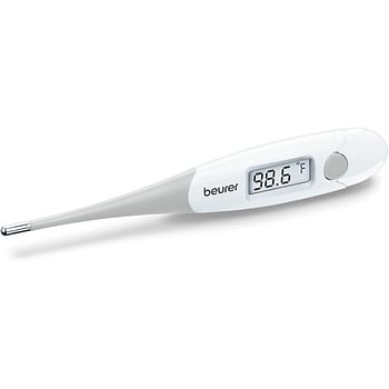 Beurer FT13 Clinical Thermometer, Thermometer for Adults, Oral Thermometer for Fever, Medical Thermometer with Fever Alarm, Measurement in 30 Seconds, C/F Switchable - White