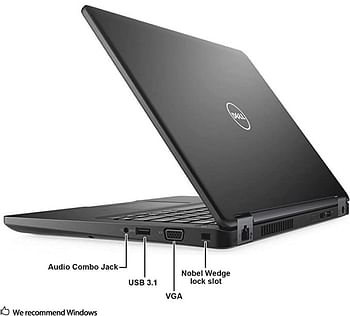 Dell Latitude 5480 Laptop, Intel Core i5-6th Gen 2.6GHz CPU, 8GB DDR4 RAM 256GB SSD, 14.1 inch Display, Windows 10 Pro, ENG - KB, Black