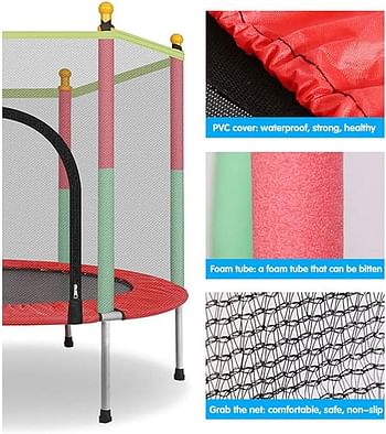 Indoor Trampoline, Kids Adult Bouncer, Baby Jumper, Children Bouncers With Guardrail Fitness, Thick Spring, Anti-Skid Shock Absorption