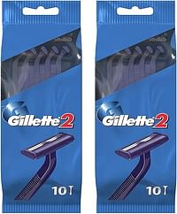 Gillette 2 Disposable Razor 10 Count ( Pack 2 )
