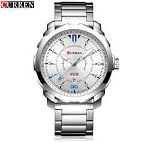Curren 8266 Original Brand Stainless Steel Band Wrist Watch For Men / Silver
