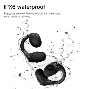 Mibro O1 TWS Earbuds bluetooth V5.3 Earphone ENC Call Noise Cancellation IPX6 Waterproof Open Ear Sport Earbuds Headphones With Mic - Black