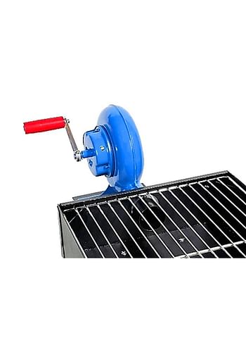 Barbecue Folding Outdoor Metal Grill with Blower Fan X Shape Stand 60 CM Black, Perfect for Camping, Picnic, and Easier to Carry