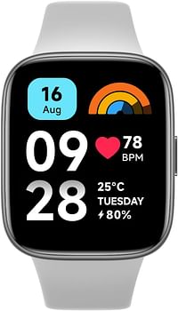 ساعة شياومي ريدمي الذكية 3 النشطة 1.83 بوصة شاشة LCD كبيرة، مقاومة للماء 5ATM، عمر البطارية 12 يومًا، نظام تحديد المواقع العالمي، 100+ وضع التمرين، مراقب معدل ضربات القلب، تتبع اللياقة البدنية على نطاق كامل - رمادي