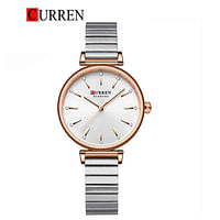 Curren 9081 Original Brand Stainless Steel Band Wrist Watch For Women / Silver