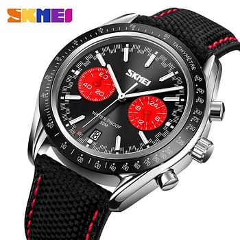 SKMEI Men Quartz Watch Waterproof Watch with Stopwatch Timing Fashion Casual Style For Men 9292 Black-Red