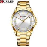 CURREN 8429 Stainless Steel Analog Watch For Men - Gold & Silver