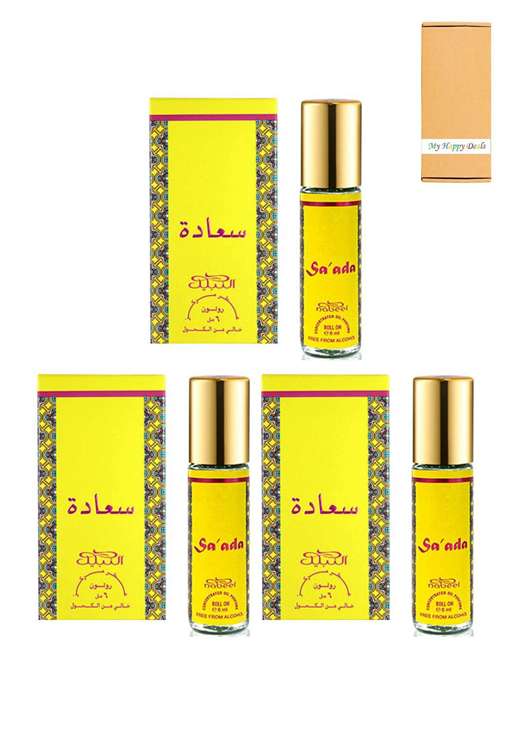 Nabeel Saada Alcohol Free Roll On Oil Perfume 6ML 3 Pcs