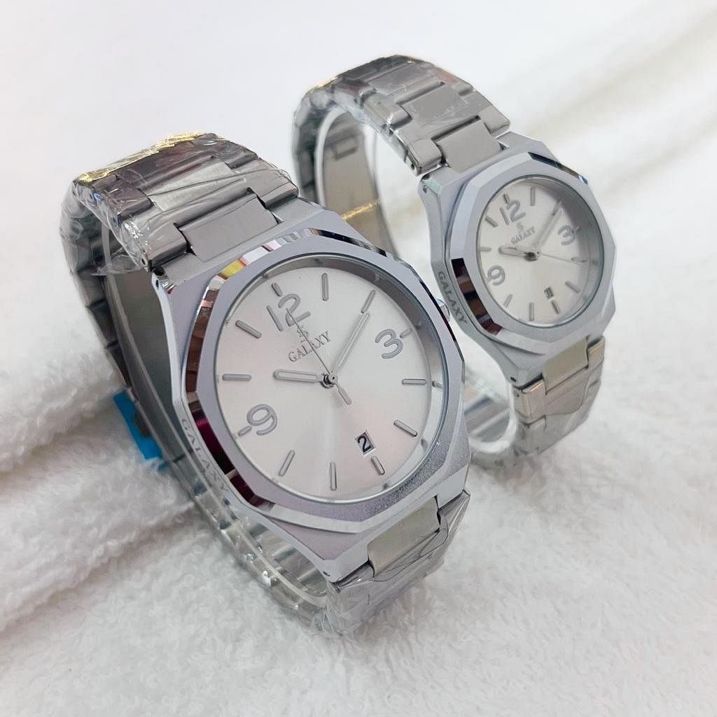 Galaxy 2371 Waterproof Quartz Analog Couple Watch Set.