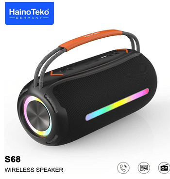 Haino Teko Germany S68 Portable Wireless Bluetooth Speaker With High Bass Clear Sound, Black Color