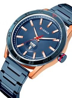 CURREN Men's Day-Date Waterproof Stainless Steel BAnd Casual Quartz Watch 8331 - 44 mm - Blue