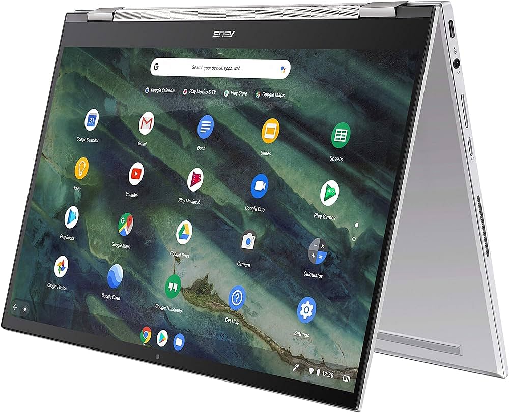 Asus Chromebook Flip C436-Ultra lightweight Powerfull Chromebook Laptop- 10th Gen Core i7 - 16GB Ram -256GB NVme SSD- PlayStore-14'' 2 in 1 -4 Sided Nano Edge FHD Display- Finger print - Backlit Keyboard- Wifi 6- Upto 10 hours Battery-Aerogel White Silver